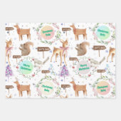 Feuille De Papier Cadeau Baby First Christmas Reindeer Ajouter Baby Name (Devant 2)