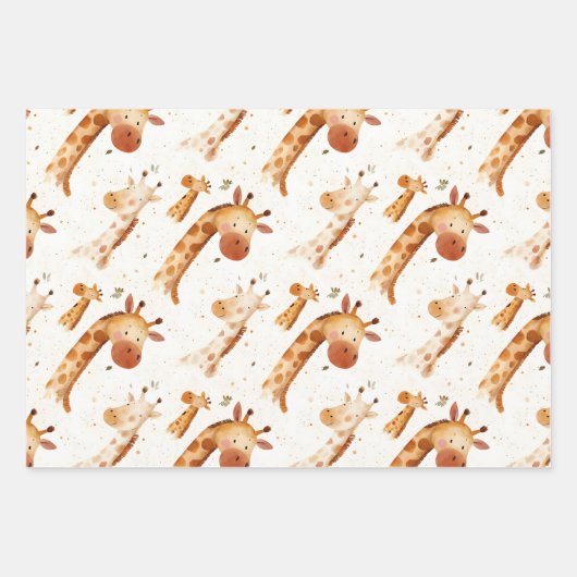 Feuille De Papier Cadeau Baby Giraffes (Devant 2)