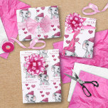 Feuille De Papier Cadeau Baby Girl First Christmas Elephant Pink Nom<br><div class="desc">Reconnaissez le premier Noël d'une petite fille avec ce jeu de draps de Noël personnalisé de 3 avec un joli petit éléphant d'aquarelle portant un casquette de bas rose et tenant un ornement de Noël rose entouré de coeurs roses avec le texte modifiable NOM'S PREMIER NOËL, vous pouvez changer à...</div>