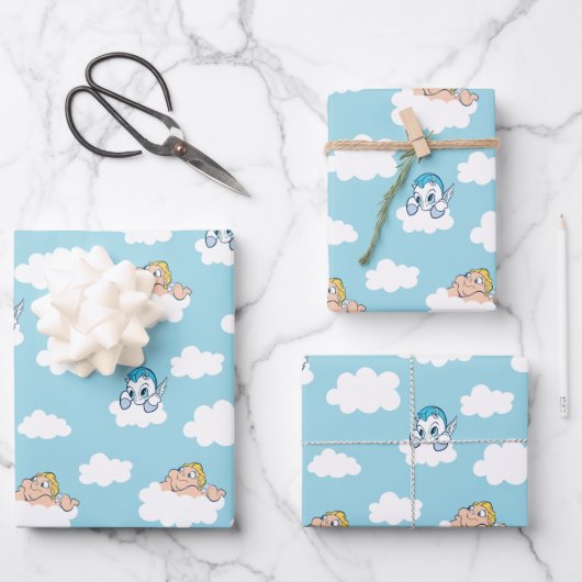 Feuille De Papier Cadeau Baby Hercules and Pegasus Cloud Pattern Wrapping P (Recto)