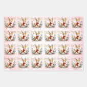 Feuille De Papier Cadeau Baby Reindeer Tangled Lights Christmas Kids (Devant)