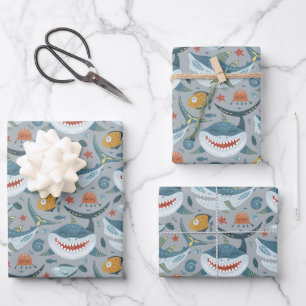 Feuille De Papier Cadeau Baby Shark 1er 2e 3e Anniversaire de enfant Cadeau