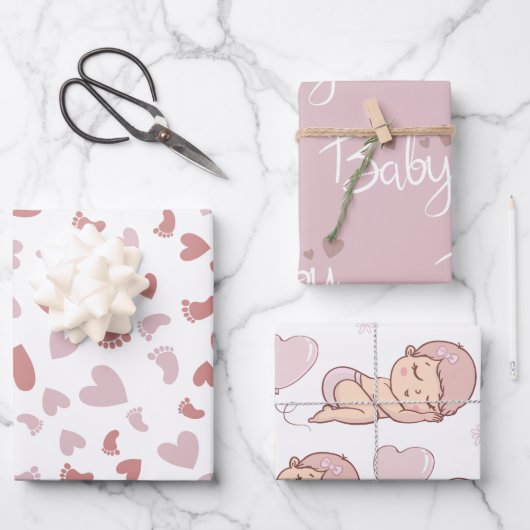 Feuille De Papier Cadeau Baby shower (Recto)