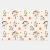 Feuille De Papier Cadeau Baby shower animalier sauvage (Devant)
