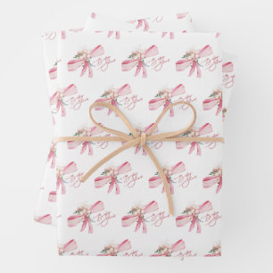 Feuille De Papier Cadeau Baby Shower Arc-en-Ciel Rose Blush Aquarelle