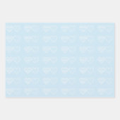 Feuille De Papier Cadeau Baby shower bleu doux (Devant 2)