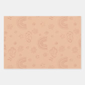 Feuille De Papier Cadeau Baby shower Boho Météo (Devant)