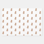 Feuille De Papier Cadeau Baby shower classique Teddy Bear Blue Bow (Devant)