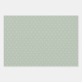 Feuille De Papier Cadeau Baby shower classique Teddy Bear Sage Green Bow (Devant 3)