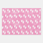 Feuille De Papier Cadeau Baby shower d'aquarelle rose Empreinte Motif (Devant 2)