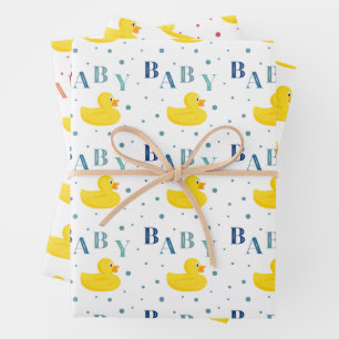 Feuille De Papier Cadeau Baby shower de canard en caoutchouc cadeau