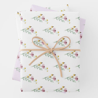 Feuille De Papier Cadeau Baby shower de jardin Fleur sauvage en fleurs