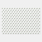 Feuille De Papier Cadeau Baby shower d'éléphant vert et blanc (Devant 3)