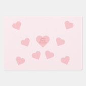 Feuille De Papier Cadeau Baby shower des Coeurs Rose Ours (Devant 2)