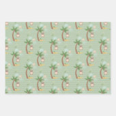 Feuille De Papier Cadeau Baby shower des nuages de singes verts bleu (Devant 2)