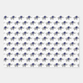 Feuille De Papier Cadeau Baby shower Eléphant bleu et blanc (Devant 3)