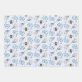 Feuille De Papier Cadeau Baby shower Fleur Fleur d'Abeille Douce (Devant)