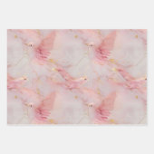 Feuille De Papier Cadeau Baby shower Gold Blush Pink Birds (Devant)