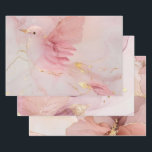 Feuille De Papier Cadeau Baby shower Gold Blush Pink Birds<br><div class="desc">Née d'oiseau rose rouge or,  Mariage d'anniversaire Baby shower</div>