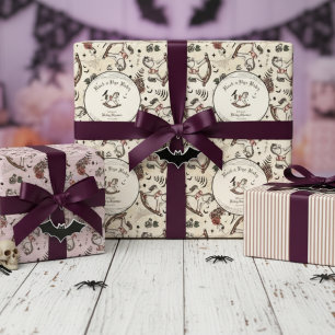 Feuille De Papier Cadeau Baby Shower gothique Cheval à bascule victorien ro