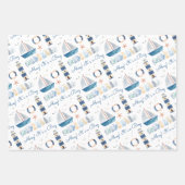 Feuille De Papier Cadeau Baby shower nautique (Devant)