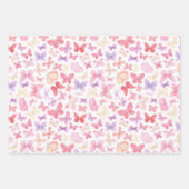 Feuille De Papier Cadeau Baby shower papillon rose violet jaune (Devant 3)