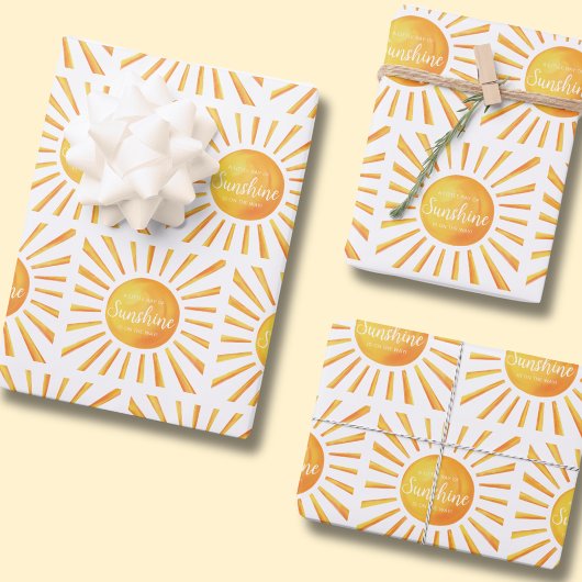 Feuille De Papier Cadeau Baby shower solaire