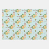 Feuille De Papier Cadeau Baby shower vert de singe jaune (Devant 2)