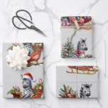 Feuille De Papier Cadeau Baby Zebra Christmas Kids<br><div class="desc">Les petits animaux les plus mignons, cette fois ses bébés zèbres, pour envelopper les cadeaux de Noël de votre petit. Trois vues différentes de l'animal, sur un arrière - plan coloré, qui se mélangent, peuvent être changées par soi-même, ou les obtenir telles qu'elles sont. Les enfants voudront garder ce papier...</div>