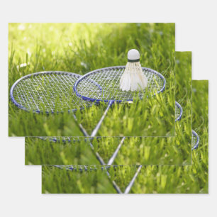 Feuille De Papier Cadeau Badminton prêt à aller