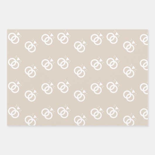 Feuille De Papier Cadeau Bagues mariages (Devant)