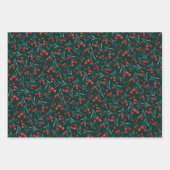 Feuille De Papier Cadeau Baies d'aquarelle de Noël (Devant 2)