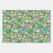 Feuille De Papier Cadeau Baisse tropicale sur Turquoise (Devant 3)
