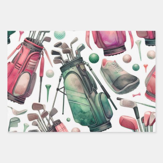 Feuille De Papier Cadeau Bal de golf (Devant 2)