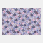 Feuille De Papier Cadeau Balances de sirène violet, rose et argent (Devant)