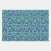 Feuille De Papier Cadeau Balances de sirènes violettes et vertes (Devant 3)