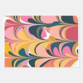 Feuille De Papier Cadeau Balayage en marbre Abstrait moderne en rose et jau (Devant 3)