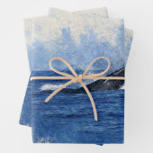 Feuille De Papier Cadeau Baleine à eau bleue (En situation)