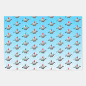 Feuille De Papier Cadeau Baleine de fête (Devant)