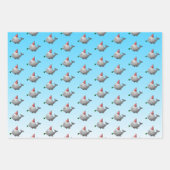 Feuille De Papier Cadeau Baleine de fête mignonne (Devant 2)