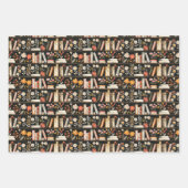 Feuille De Papier Cadeau Balise cadeau Livres et Fleurs (Devant 3)