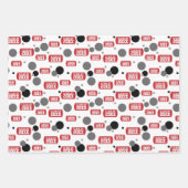 Feuille De Papier Cadeau Balise rouge "Classe de" chien et Motif de points (Devant)