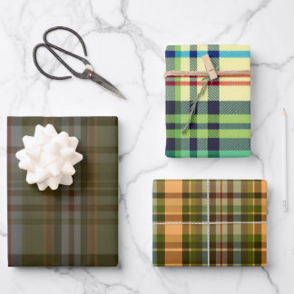 Feuille De Papier Cadeau Balises Cadeaux Rustiques Plaid