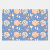 Feuille De Papier Cadeau Balle à air chaud de Whimsical, mignon oiseau de c (Devant 3)