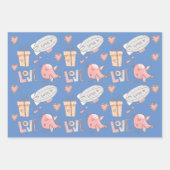 Feuille De Papier Cadeau Balle à air chaud de Whimsical, mignon oiseau de c (Devant 2)