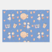 Feuille De Papier Cadeau Balle à air chaud de Whimsical, mignon oiseau de c (Devant)