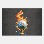 Feuille De Papier Cadeau balle de golf blanc (Devant 3)