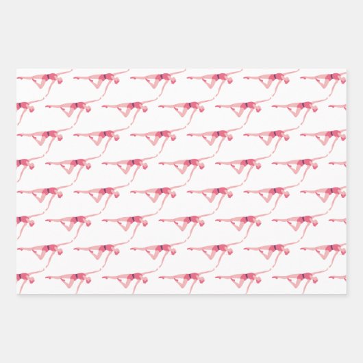 Feuille De Papier Cadeau Ballerina avec personnalisation de nom (Devant 2)