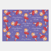 Feuille De Papier Cadeau Ballerina de Noël des cheveux rouges (Devant 3)