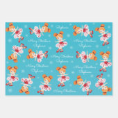 Feuille De Papier Cadeau Ballerina de Noël des cheveux rouges (Devant 2)
